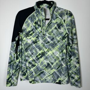 Obermeyer Youth Large Quarter Zip Pullover‎ Base Layer Green Ski Snowboarding